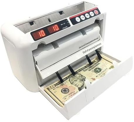 ZenHailure Banknote Counter Counterfeit Detector,Cash Counting Machine,Money Cash Currency Machine Counts 999 Banknotes per Minute,Batch Counting,Counterfeit Detection for Shops
