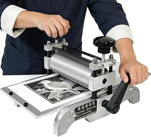 Máquina de prensa manual de escritorio con rodillo ajustable para impresión y suministros de grabado
