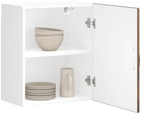 Ordellia kök väggskåp 2 st. Lucca Rökt ek träbaserade material 50 x 31 x 60 cm köksväggskåp med gott om lagringsutrymme för förvaring och ordning i köket, matsal och skafferi