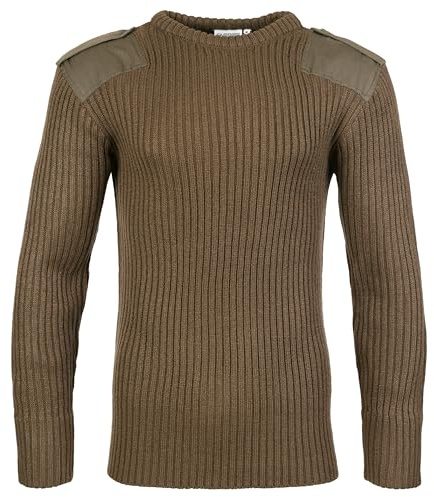 Castle Clothing Pull de Combat à col Rond pour Homme Vert Olive Taille M