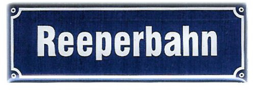 Deko-Magnet Reeperbahn, Kühlschrank-Magnet in Straßenschild-Optik, Hamburg Souvenir, ca. 7,5 x 2,5 cm