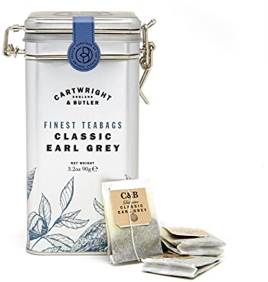 Cartwright & Butler | Earl Grey Tea Bags In Caddy - Birthday Treats, Thank You Gift, Thinking of You