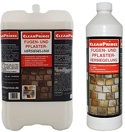 CleanPrince Fugenfestiger Sandfugen Fugen- und Pflasterversiegelung 5+1 Liter = 6 Liter | feinen Splitt versiegeln Fugenversiegelung Fugen-Festiger Verfestiger