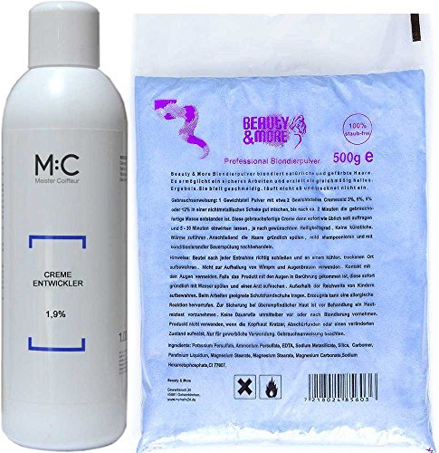 M:C MEISTER COIFFEUR [ CREAM DEVELOPER 1,9% ] - 1000ml + 500g Blondierpulver