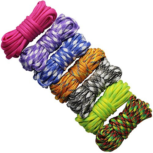 UOOOM 7 pcs Multicolore Multifonction Paracordes pour Parachute Bracelet (Colorful x 7 pcs)