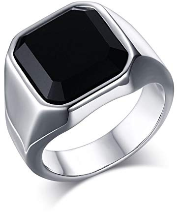 OIDEA Herren Ring Keltisch Edelstahl Biker Vintage, Bandring Punk Rock Biker Herrenring Nordisch Wikinger Gothic Viking Schmuck Geschenk für Männer Silber-schwarz Ringgröße 54-70