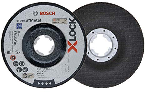 Bosch 1x Schruppscheibe Expert for Metal (für Metall, X-LOCK, Ø 125 mm, Bohrung Ø 22,23 mm, Professional Zubehör Winkelschleifer)