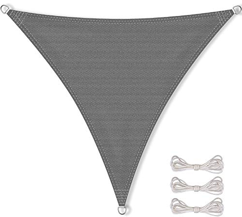 CelinaSun Sonnensegel inkl Befestigungsseile HDPE Basic Dreieck gleichseitig 4 x 4 x 4 m anthrazit Sonnenschutz atmungsaktiv
