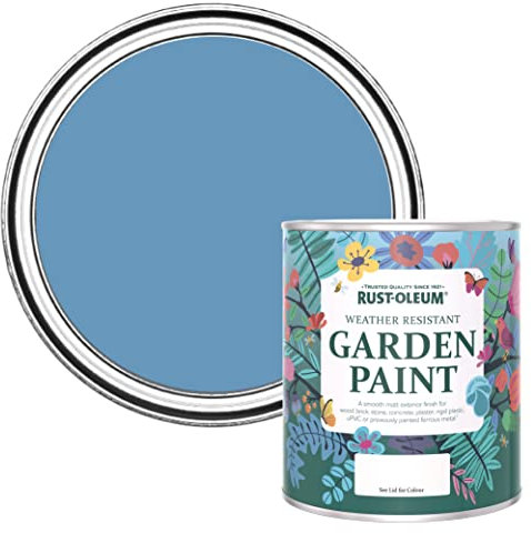 Rust-Oleum Blue Mould Resistant Garden Paint in Matt Finish - Cornflower Blue 750ml