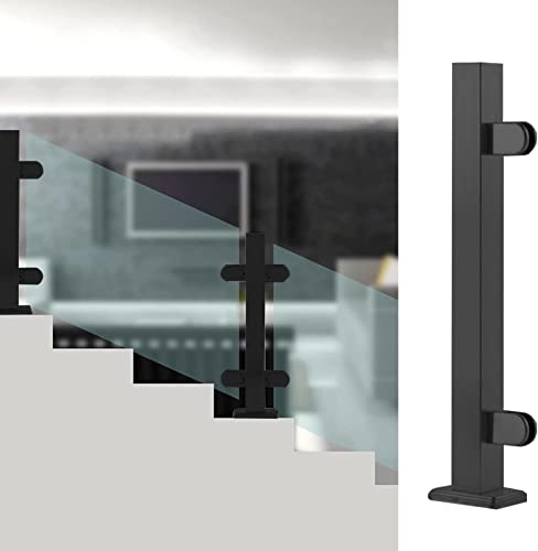 Kunovo Zaunsäulen Glasgeländer Geländerbausatz Glasgeländerpfosten Innen Und Außen, Geländersystem Aus Sicherheitsglas für Glas/Kunststoff/Holz/Acrylplatten, Treppe Balkon Terrassenzaun
