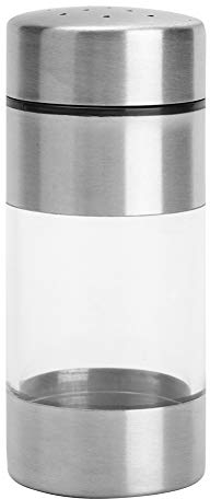 Esparcidor de acero inoxidable, cocina de malla fina, espolvoreador de cacao, con tapa y ventana para polvo de chocolate, azúcar, canela, harina de sal, 4 x 4 x 9,5 cm