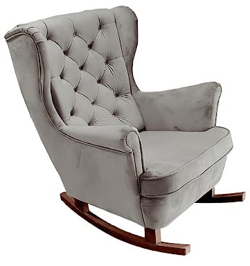 DomiMeble Schaukelstuhl für Wohnzimmer, Schlafzimmer - Schön und Komfortabel Relaxstuhl aus hochwertigem Holz gefertigt 92 x 84 x 104 cm