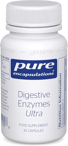 Pure Encapsulations Digestive Enzymes Ultra, 30 Capsules | Digestive Support for Protein, Carbs, Fat, Fibre & Lactose, High-Strength Vegetarian Enzymes, Hypoallergenic