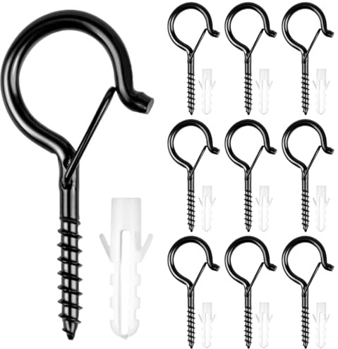 XKSOCT 10 Stück Edelstahl Hakenschrauben mit Sicherung,M5 Schraubhaken,Haken zum Schrauben,Deckenhaken Wandhaken zum Aufhängen Topfplanzen,Lichterketten und Weihnachtsdekoration