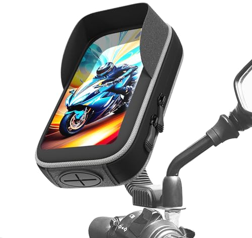 Turnaroundtech Porta cellulare scooter Custodia impermeabile con copertura antiriflesso compatibile con telefoni fino a 7,5 Adatto per specchietti retrovisori di moto e scooter