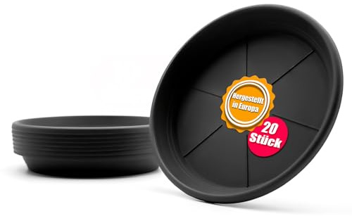 BigDean 20 Blumentopf Untersetzer Ø 19,5 cm in Anthrazit – Topfuntersetzer | aus robustem Kunststoff & Made in Europe