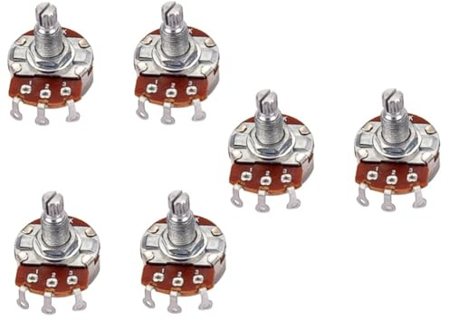 OFFSCH 6stücke Audio Potentiometer Mit Langem Knurled Split-schaft Für Gitarre Und Bass Hochwertiger Reibungsarmer Linear-potentiometer Für Präzise Klangregelung Und Einfache