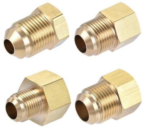 Klimaanlagen-Bördelreduzieradapter 1/4 3/8 1/2 5/8 Buchse auf 3/8 1/2 5/8 3/4 Stecker Messingverschraubung - Buchse auf Stecker - 3I8 auf 1I4 Zoll