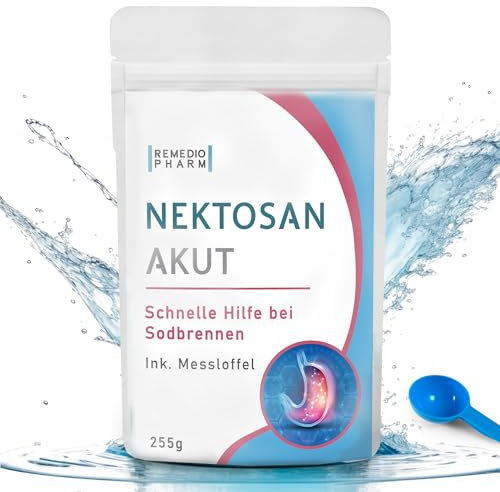 NEU! Nektosan Akut gegen Sodbrennen | Pantoprazol Alternative | Schneller akuter SOS Blocker bei Brennen -Vorbeuge gegen Reflux | XXL Packung 255g