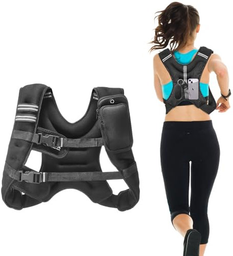 VEVOR Gewichtsweste 5,4 kg mit reflektierendem Streifen, verstellbare Schnalle, Körpergewichtsweste für Männer und Frauen, Trainingsgerät für Krafttraining Laufen Joggen Fitness Gewichtsverlust
