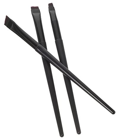 MUSISALY 3 Stück Make up Pinsel Dünner Flacher Eyelinerpinsel Abgewinkelter Augenbrauenpinsel Schwarz Kosmetik Reise