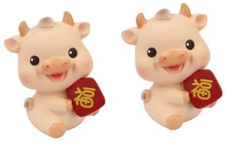 BESPORTBLE 2stücke Miniatur Ornament Resin Kreative Auto Deko Für Neujahr Süßes Für Kuchen Und Innenraum Rustikales Design Für Positive