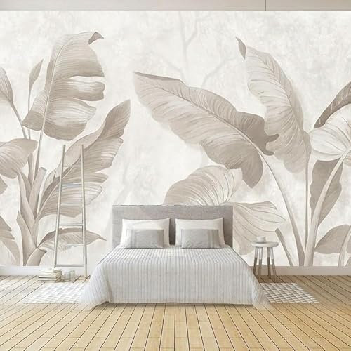 ZEZILE Decoración Moderna Papel Pintado Fotomural Personalizado Estilo nórdico 3D Pintado a Mano Patrón de Hojas Fondo Revestimiento de Pared Sala de Estar Dormitorio