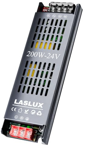 Transformador LED 200W 8.3A, entrada 220-240V, salida DC 24V, transformador 220v a 24v y transformador led de 24v para tiras de luces LED, luminarias y sistemas de iluminación de 200 W-24 V.
