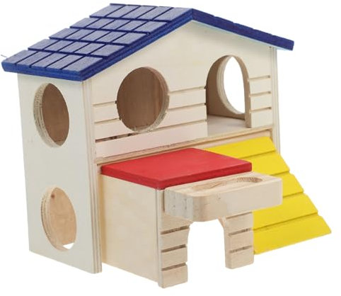 Generisch Hamstervilla Hamsterkäfig Hamsterhäuser Und Verstecke Hamster- Zubehör Für Chinchillakäfige Hamsterversteck Hamsterschutzhaus Chinchilla-hütte Spielzeughamster Hölzern