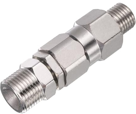 sourcing map 1/4 Inch Sprayer Joint, 360 Degrees Rotate Stainless Steel Swivel Joint for Airless Sprayers Paint Spray Gun Hose,1 PCS