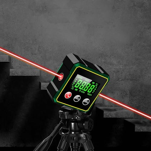 Digitaler Winkelmesser Laserwasserwaage, Digitaler Winkelmesser Magnetisch Mit Lcd Display, Aufladbares, Wasserdicht HochpräZises Digitale Wasserwaage Mit Laser FüR Holzarbeiten, Bau, Dekoration, DiY