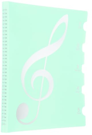 QUARKZMAN 20 Hüllen 40 Seiten Notenmappe A4 21.6x28cm Lichtgrüner Aufkleber | Präsentationsmappe Spiralbinder Organizer Chormappe, Wasserdicht, für Klavier Gitarre Violine Notenblätter Papier