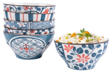 Haayymo Cereal Bowls, Ceramic Soup Bowls, Corlorful Bowls Set for Kitchen, Dishwasher & Microwave Safe- for Cereal, Soup, Oatmeal, Ice Cream, Salad, Pasta (6)