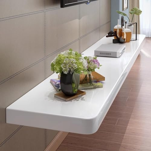 Easnuroz Schwebender TV-Ständer 80-180cm Wandmontierter TV-Schrank TV Stand Unit, TV Tisch, Media Wall Unit, TV Ständer Für Wohnzimmer Entertainment Wall Unit (Weiß, 140*24*5cm)