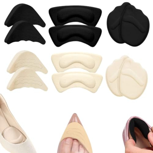 6 paires de semelles de chaussures avec coussinet plantaire pour l'avant-pied, coussinets pour talons hauts, protecteurs de talon pour talons hauts, coussinets antidérapants pour chaussures, pour une