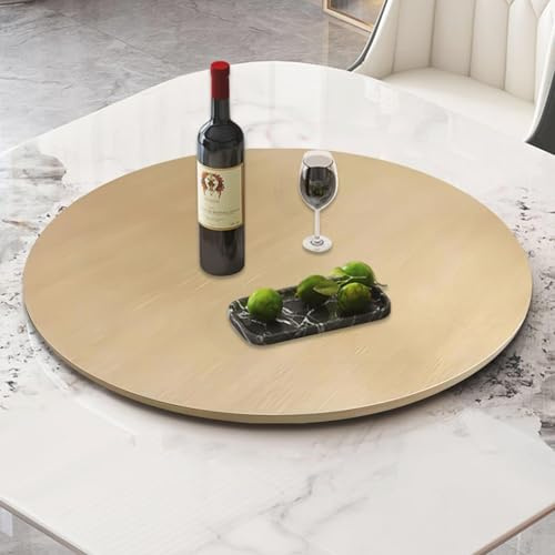 Lazy Susan Plato Giratorio De Madera, 20 24 28 32 36 39 Ih Mesa De Comedor Plato Giratorio Redondo, Bandeja De Servicio De Mesa Silenciosa Giratoria De 360 °, White a, Ø 32inch/80cm