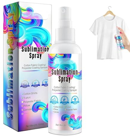 Rakiuty Spray,Sublimationsspray,Sublimationsbeschichtung,Sublimationsspray Für Baumwolle T-Shirt Segeltuch Handtasche,Schnell Trocknende Super-Haftung Hochglanz,100 ml - Stil 2