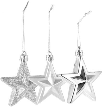 FIXOSHEE 18 Pollici Stelle Pendenti Cinque Punte per Albero Natale Decorazioni Natalizie Opaco e e Festa