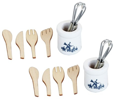 UPKOCH 2 Set Mini Utensili da Cucina in Miniatura con Secchio Accessori Realistici per Cucina Casa delle Bambole Decorazioni per Giochi Ruolo e Sviluppo Abilità