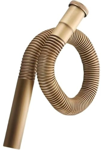 Tubo de desagüe de sifón de latón for fregadero de cocina y baño, manguera de desagüe de lavabo de cobre antiguo