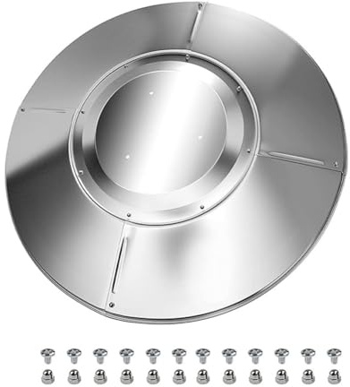 MoSundi Schermo riflettente per riscaldatore da terrazza: copertura termica in alluminio per riscaldatori a forma di ombrello, argento, set da 13/19 pezzi 4+1