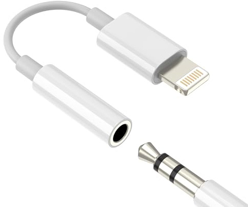 Headphone Jack Adapter Cable Aux Audio Lightning Male 3.5mm Female for iPhone 14 13 Pro Max for Apple Adaptor Connector Converter Dongle Plug Port Car Earphone Cord Microphone Stereo Wired Auxiliary