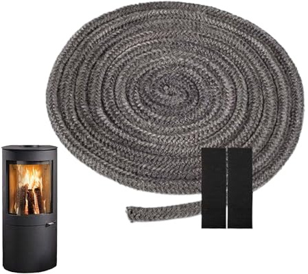 Junta de puerta de estufa de leña, sellador flexible resistente a altas temperaturas, cuerda de junta de estufa de leña, para chimenea, horno, tubo, horno, parrilla de fuego