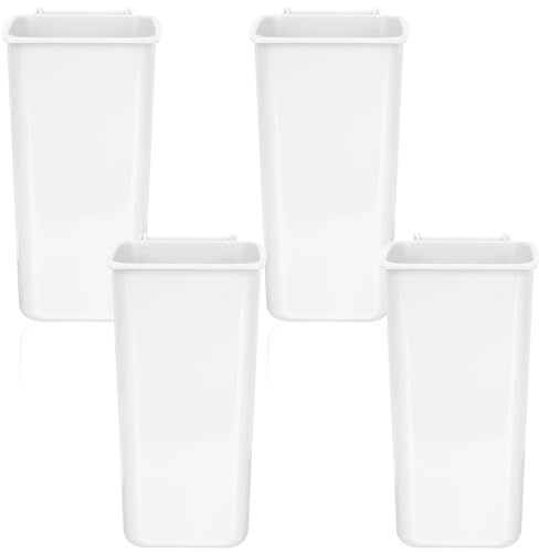 VALICLUD Lot de 4 Poubelles de Table Blanches Couvercle, Petites Poubelles Ménagères Compactes en Plastique, Bac de Rangement Multifonction pour Bureau, la Cuisine et Chambre