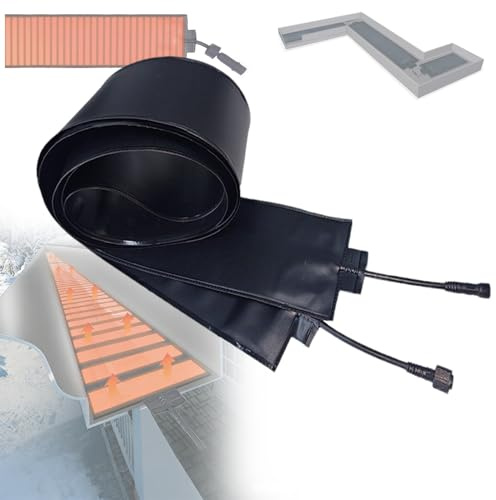 PVC Snow Melting Mat Heater for Roof & Gutter, 12cm Wide Electric Ice Melt Pad, 16.4ft 170W Outdoor Heating System for Ice Dams & Steps, Industrial-Grade Solution