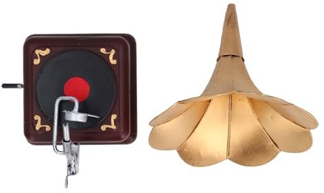 LMHHMIN Vintage Phonograph European Ornaments Gramophone Decorative Iron Record Player Model Crafts for Home