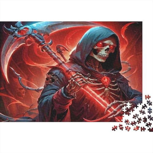 Mietitore di Morte Falce 1000 Pezzi Puzzle Difficile per Adulti Mietitore con Falce Rosso Luminoso Premium Robusto Alta Qualità Vivace Stimolante Antistress 52x38cm/1000pz