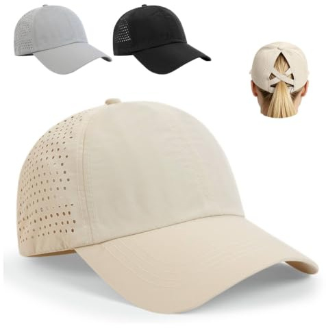 Aucuu Cappello da Baseball Donna, Berretto da Baseball da Donna a Coda di Cavallo, Rapida Cappello Cappello con Visiera, Morbido, Regolabile,Protection UV