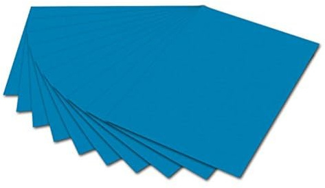 folia 6134 - Fotokarton Mittelblau, 50 x 70 cm, 300 g/qm, 10 Bogen - zum Basteln und kreativen Gestalten von Karten, Fensterbildern und für Scrapbooking