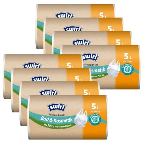 8x Swirl Tragegriff Müllbeutel 5L (40 stk./Rolle)